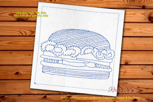 Burger Whopper Redwork Design Review for Boutique Apparel