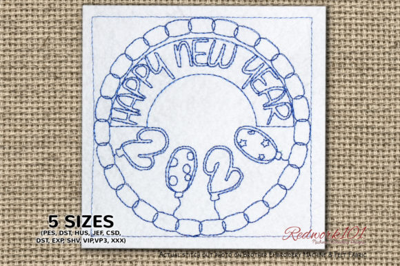 Circular Happy New Year 2020 Redwork: A Designer's Review