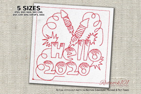 Hello 2020 with Firework Redwork: A Designer's Review