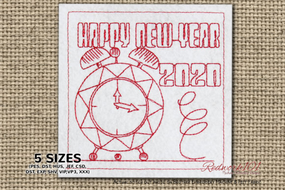 New Year Antique Alarm Clock Redwork: A Designer's Review