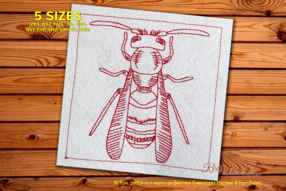 Striped Vespidae: A Designer's First Look for Boutique Sweatshirt Embroidery